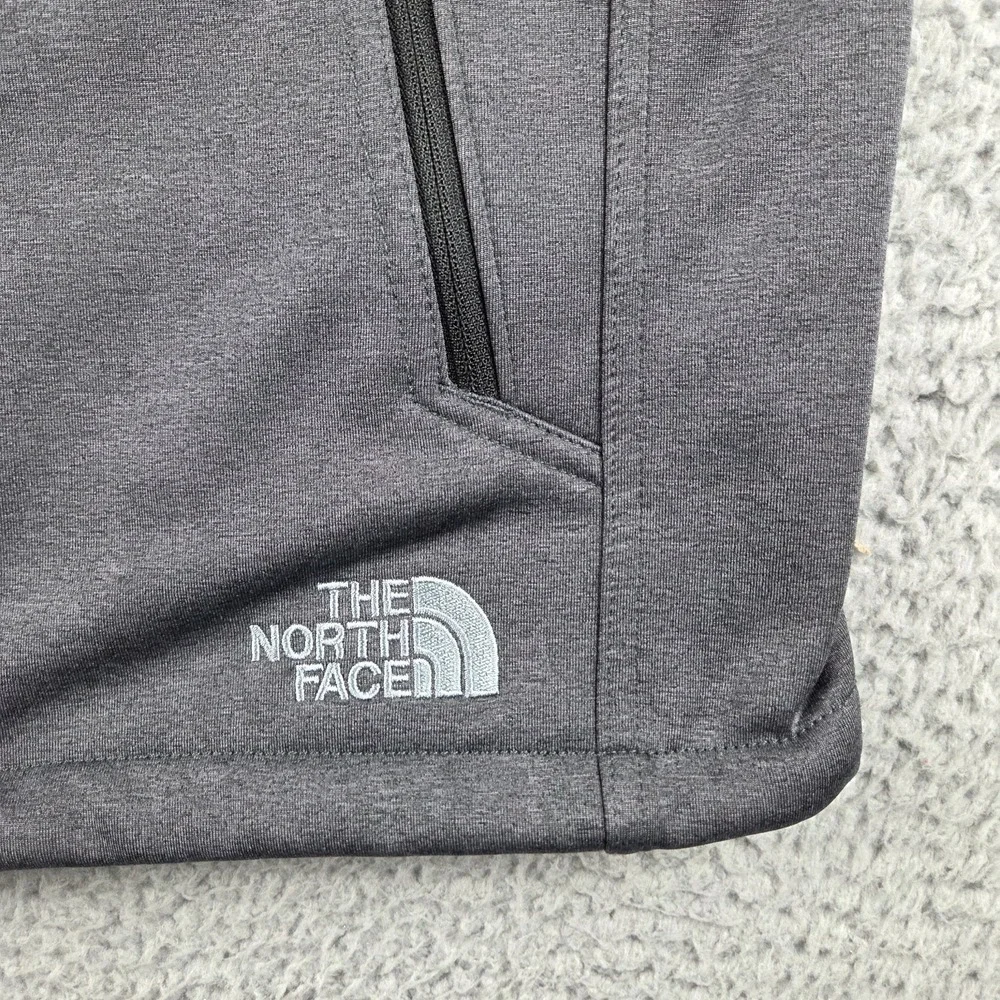 The North Face Ridgewall Vest Mens Medium Gray Soft Shell Windwall Full Zip Logo
